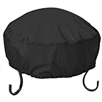 YIYUAN Cubierta redonda para hoguera- 34 x 16 pulgadas- resistente al agua- tela Oxford 210D- robusta y duradera…